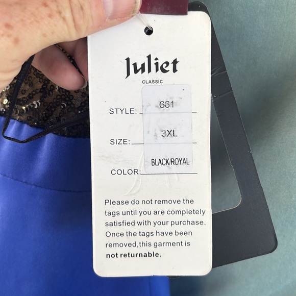NWT Long Sequin Bodice A-line Dress by Juliet XXL - Picture 6 of 12